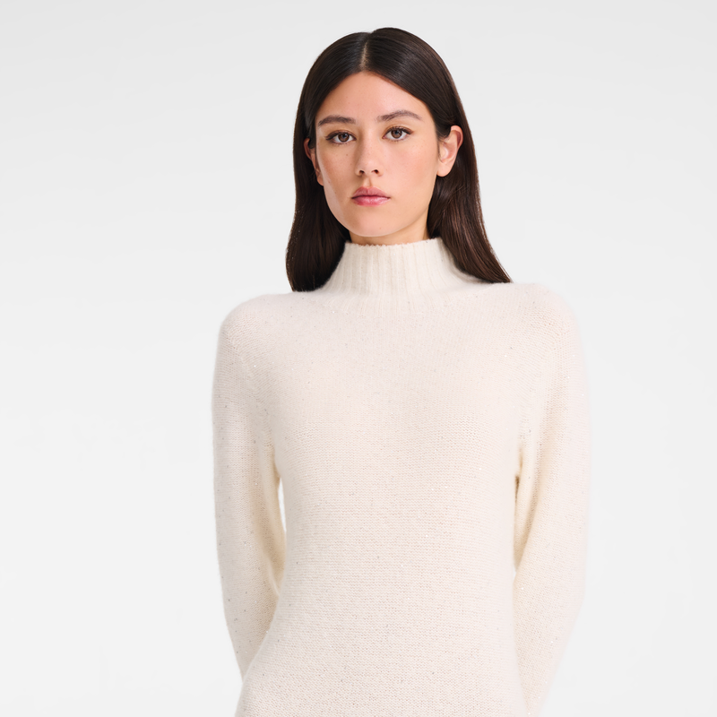 Abito lungo , Maglia - Avorio  - View 4 of  5