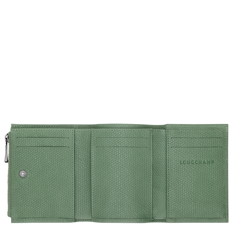 Le Roseau Compact wallet , Oregano - Leather  - View 3 of 3