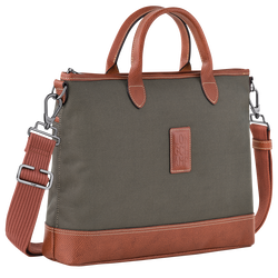 Boxford S Briefcase , Brown - Recycled canvas