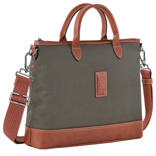 Boxford S Briefcase , Brown - Recycled canvas - View 2 of 4