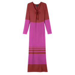 Lange jurk , Hortensia/Bruin - Jersey