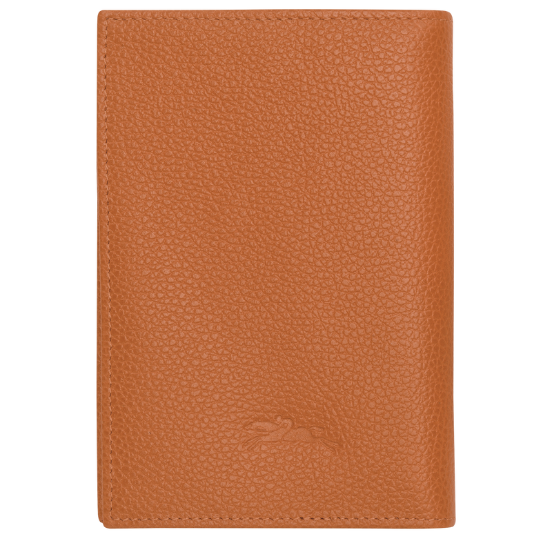 Le Foulonné Passport cover , Amber - Leather  - View 2 of 3
