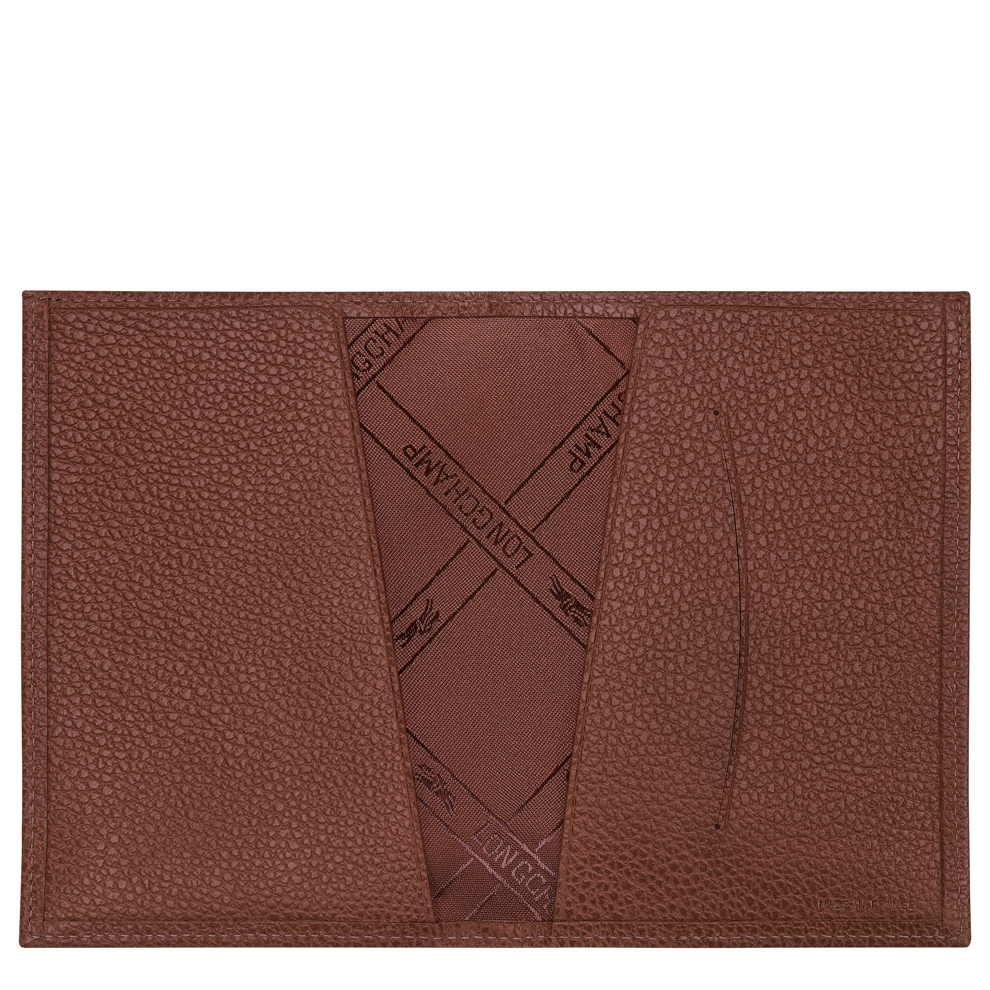 Le Foulonné Passport cover Coffee - Leather | Longchamp US