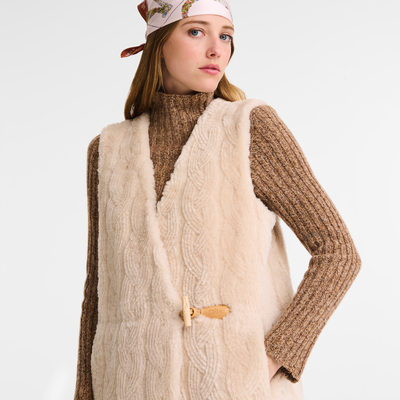 null Sleeveless jacket, Ecru