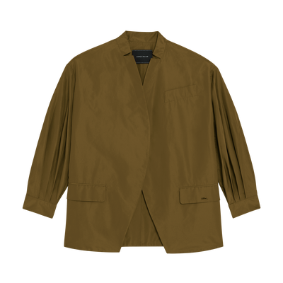 Kimono jacket , Olive - Techno taffeta