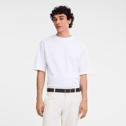 Le Foulonn&eacute; Men's belt , Mocha/Black - Leather