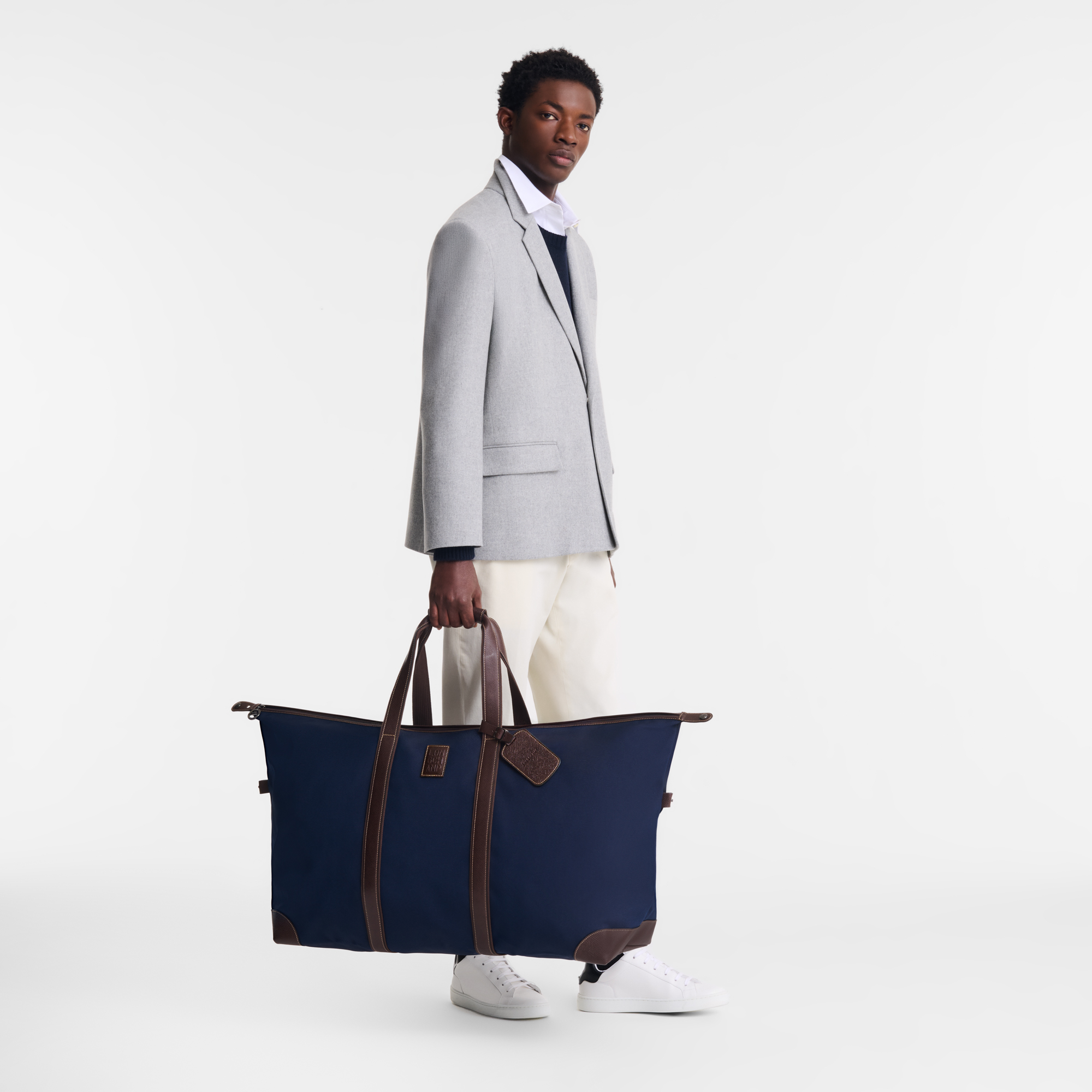 Boxford XL Travel bag Blue - Recycled canvas | Longchamp US Boxford XL Travel bag Blue - Recycled canvas | Longchamp US