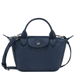 Le Pliage Xtra Tas met handgreep aan de bovenkant XS , Navy - Leder