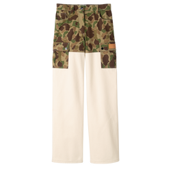 Pantalon , Gabardine - Kaki/Ecru