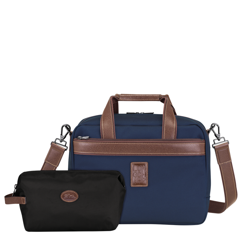 Reisetasche S Boxford , Recyceltes Canvas - Blau  - Ansicht 6 von 6