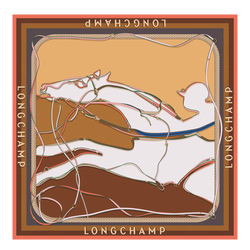 A Toute Allure Silk scarf 90 , Cognac - Silk