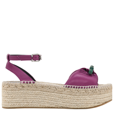 Le Roseau Wedge espadrilles , Violet - Leather