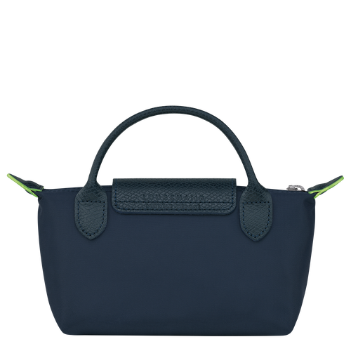 Le Pliage Green Pouch with handle , Navy - Recycled canvas - View 4 of 5