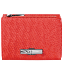 Le Roseau Compact wallet , Vermilion - Leather