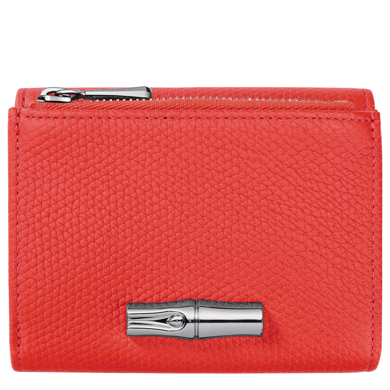 Le Roseau Compact wallet , Vermilion - Leather  - View 1 of  3
