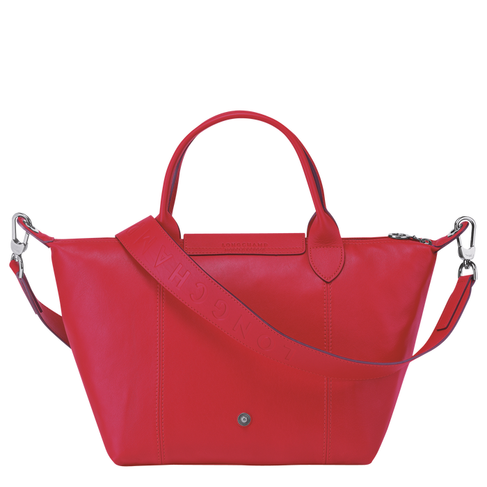 Le Pliage Cuir Top handle bag S, Red Kiss