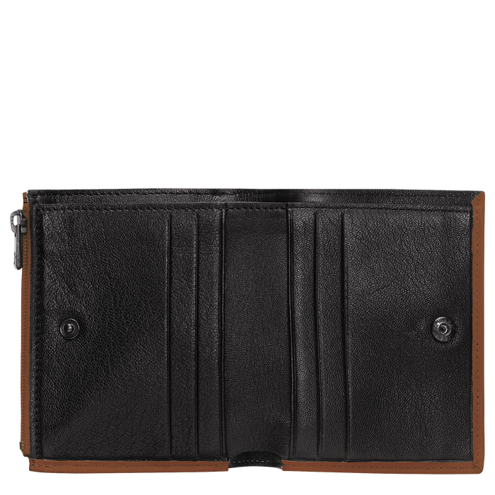 Longchamp 3D Compact wallet, Cognac