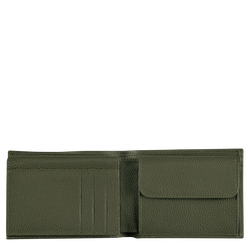 Le Foulonné Wallet , Khaki - Leather