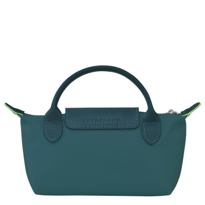 Le Pliage Green Pouch with handle, Peacock