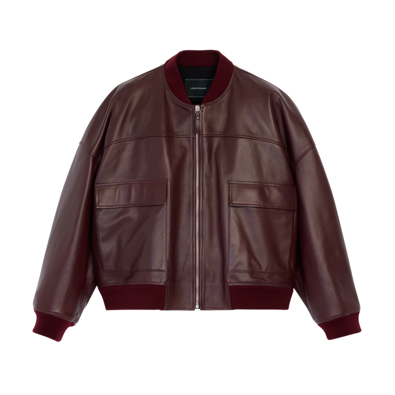 Jacket , Burgundy - Leather  - View 1 of  5