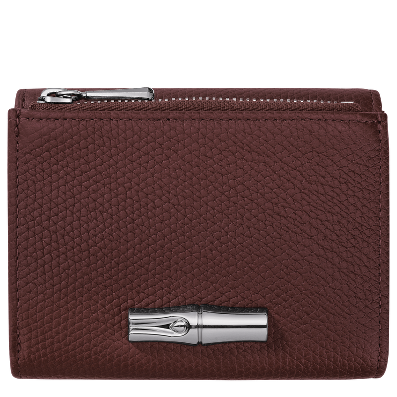 Le Roseau Compact wallet , Burgundy - Leather  - View 1 of 3