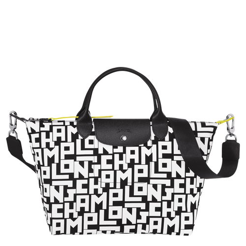 Longchamp limited edition bag Black White Leather Cloth ref.275129 - Joli  Closet