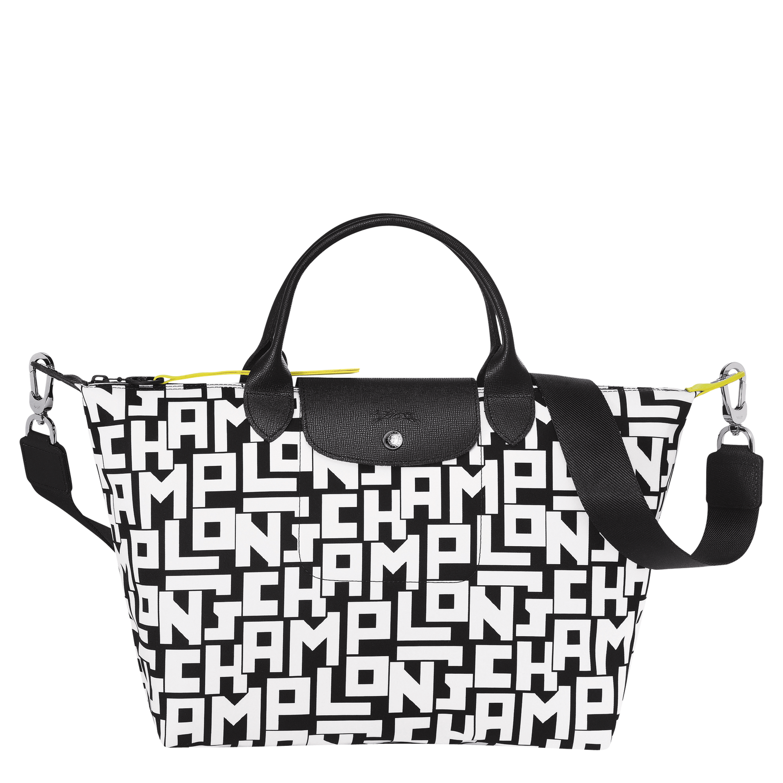 Le Pliage LGP L Handbag Black/White - Canvas (L1515412067) | Longchamp GB
