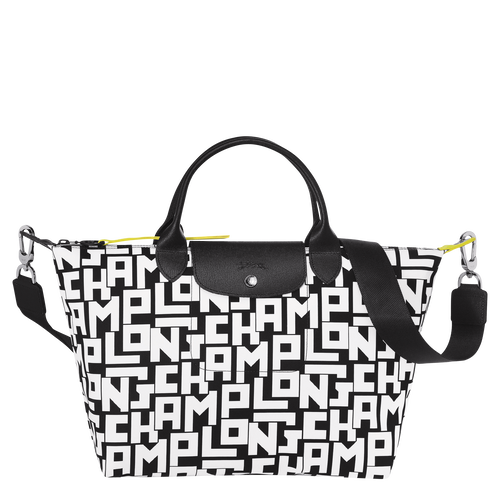 Le Pliage LGP L Handbag , Black/White - Canvas - View 1 of 4