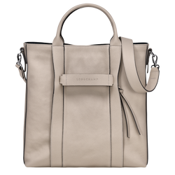 Shopping bag L Longchamp 3D , Pelle - Argilla
