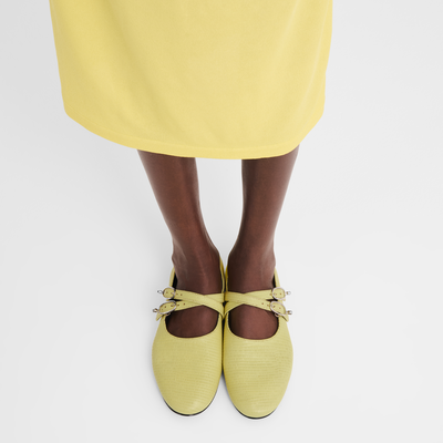 Ballerine Le Foulonn&eacute; , Pelle - Lime
