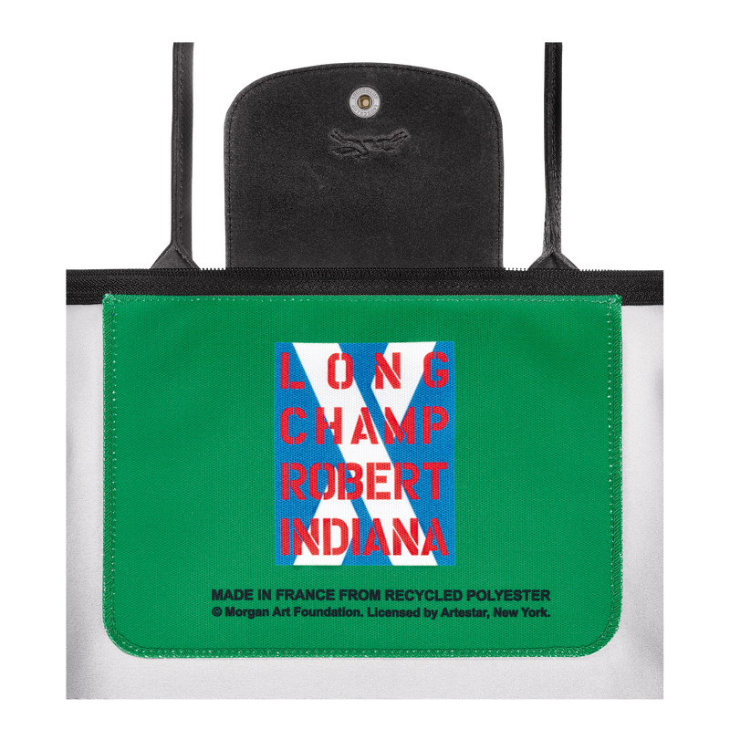 Sac cabas M Longchamp x Robert Indiana , Toile - Rouge  - Vue 5 de 6