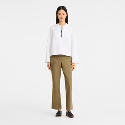 Camisa , Popelina de algod&atilde;o - Branco