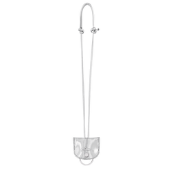 Le Roseau Key ring , Silver - Leather
