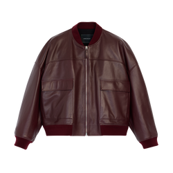 Jacket , Burgundy - Leather