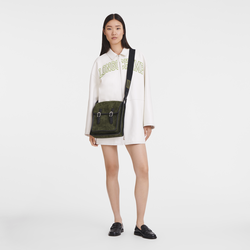 Le Foulonné M Crossbody bag , Khaki - Leather