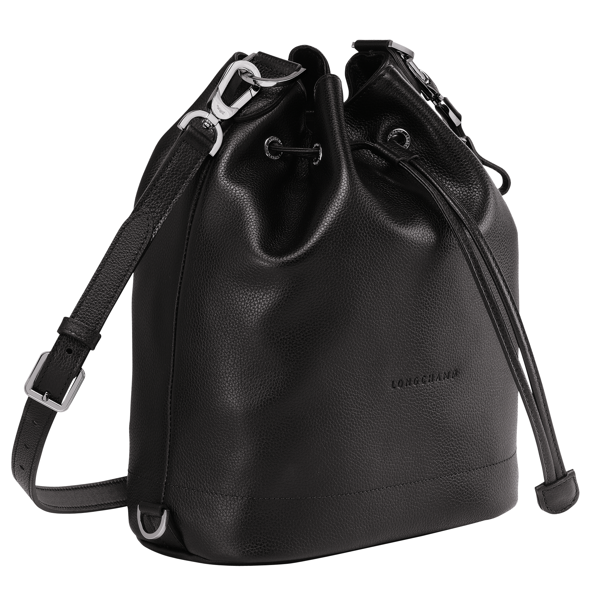 longchamp leather bucket bag