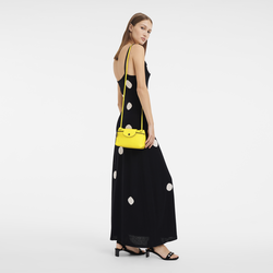 Le Pliage Xtra 斜背袋 XS , 檸檬黃 - 皮革