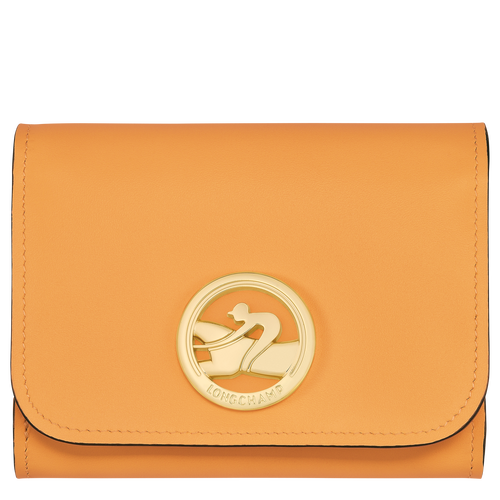 Brieftasche im Kompaktformat Box-Trot , Leder - Apricot - Ansicht 1 von 2