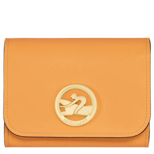 Brieftasche im Kompaktformat Box-Trot , Leder - Apricot - Ansicht 1 von 2