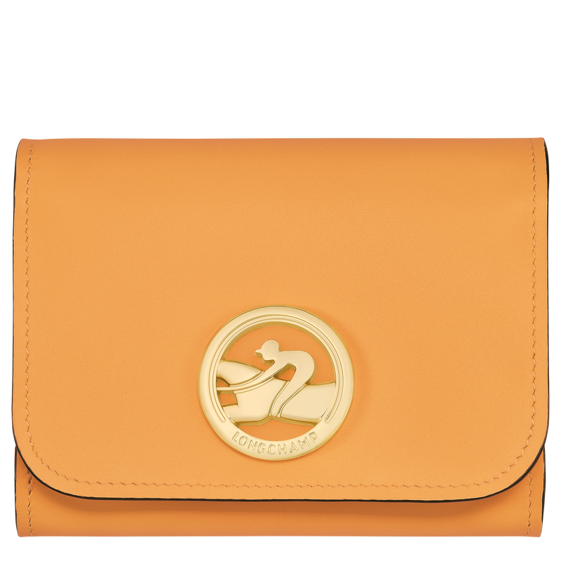 Brieftasche im Kompaktformat Box-Trot , Leder - Apricot  - Ansicht 1 von 2