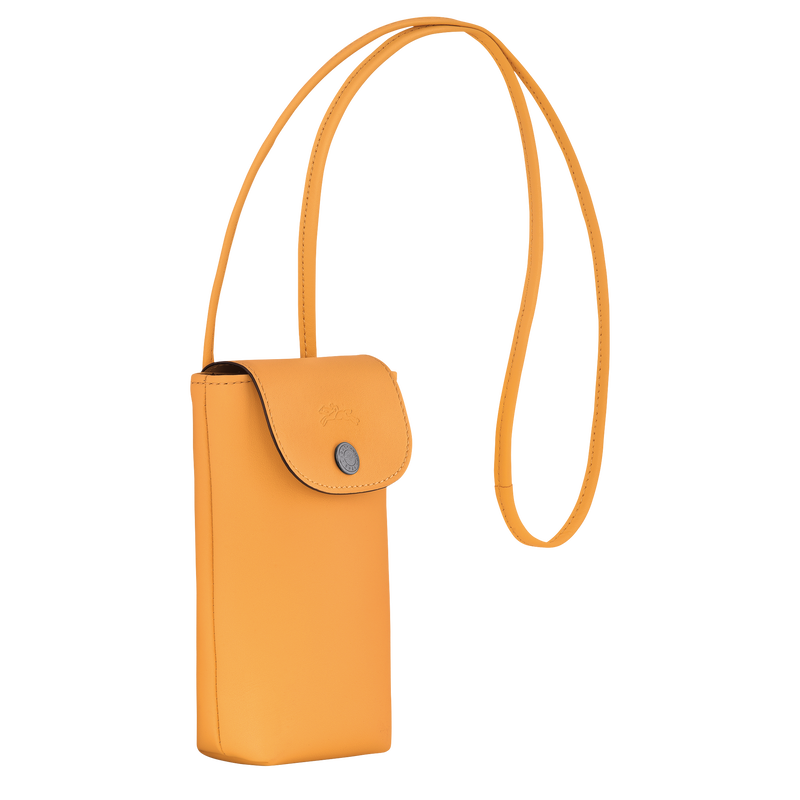 Le Pliage Xtra Phone case with leather lace , Apricot - Leather  - View 3 of  4