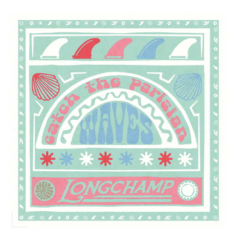 Foulard di seta 50 Catch The Parisian Wave , Seta - Arcobaleno  - View 1 of  2