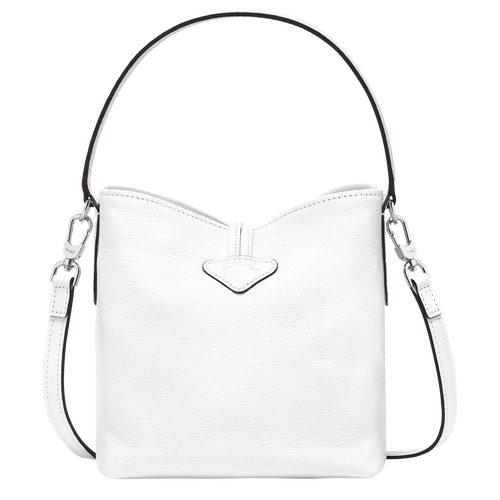 Sac seau XS Roseau , Cuir - Blanc - Vue 4 de 5
