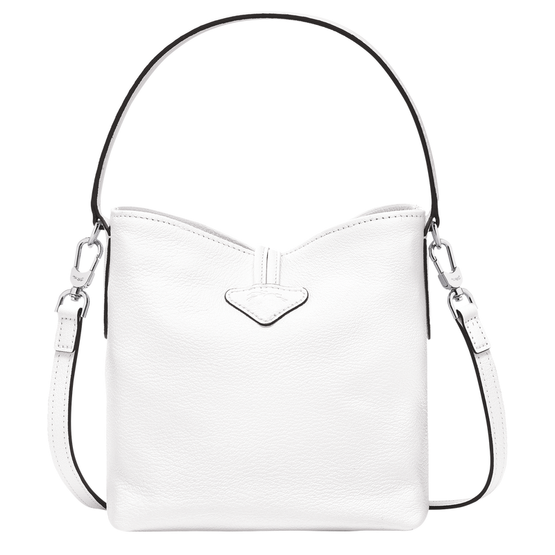 Sac seau XS Roseau , Cuir - Blanc  - Vue 4 de 5