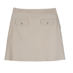 Skirt , Ecru - Leather