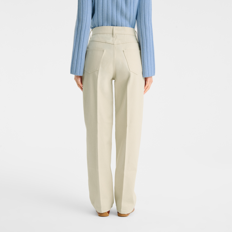 Trousers , Ecru - Cotton gabardine  - View 5 of  5