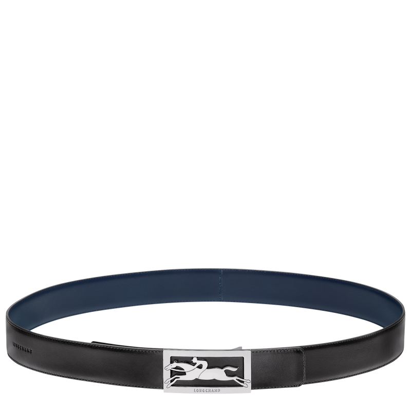 Delta Box Men's belt Black/Navy - Leather (42037022B57) | Longchamp US