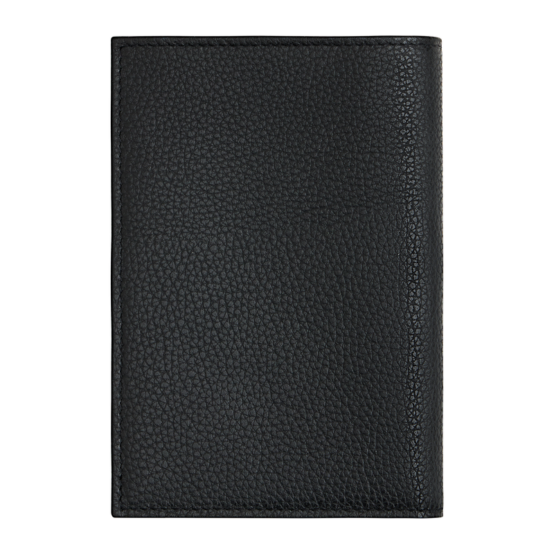 Le Foulonn&eacute; Passport cover , Black - Leather  - View 2 of 3