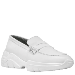 Au Sultan Mocasín , Cuero - Blanco