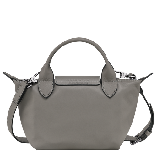 Longchamp Le Pliage Cuir Top Handle Bag in Gray